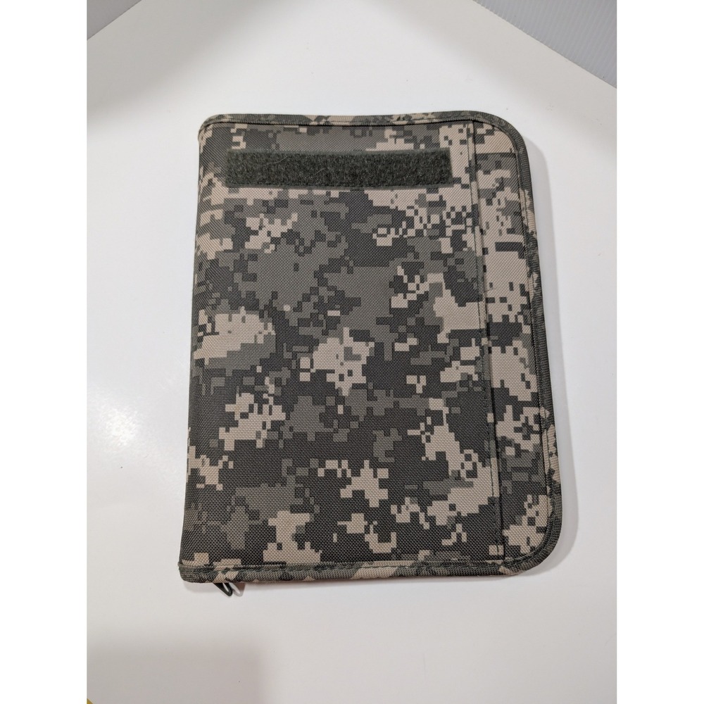 ACU Digital Camo Tactical 3 Ring Binder Zippered Portfolio Organizer Case ARMY